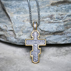 Two-Color Orthodox Crucifix Necklace with Profound Spiritual Meaning