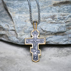 Two-Color Orthodox Crucifix Necklace with Profound Spiritual Meaning