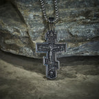 Two-Color Orthodox Crucifix Necklace with Profound Spiritual Meaning