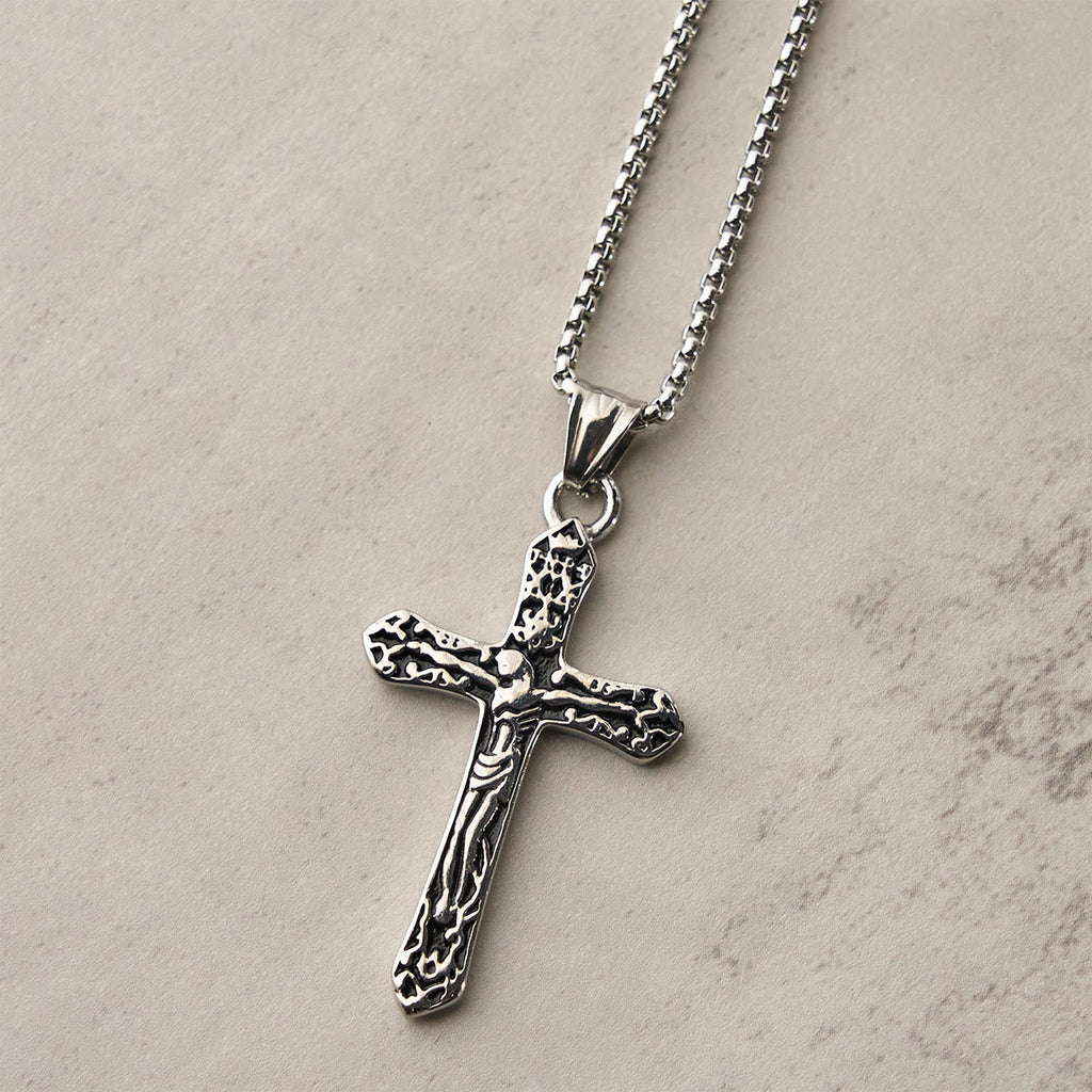 Classic Stainless Steel Ornate Cross Necklace: A Profound Symbol of Faith