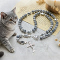 Light Grey Tabby Cat Prayer Rosary: Prayerful Care for Stray Cats Bracelet, Animal Rosary