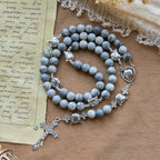 Light Grey Tabby Cat Prayer Rosary: Prayerful Care for Stray Cats Bracelet, Animal Rosary