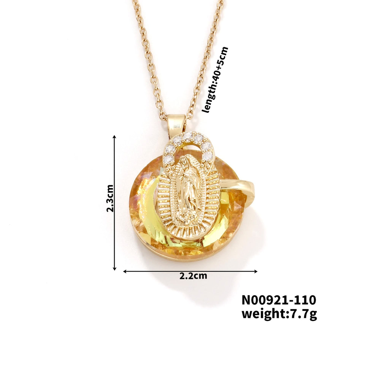 Multicolored Our Lady Crystal Necklaces: Faith - Filled Artistic Jewelry