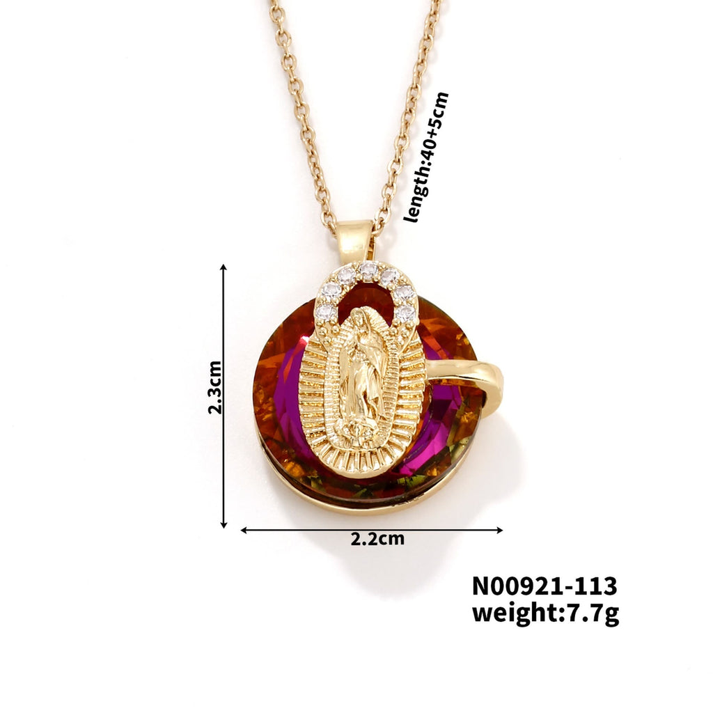 Multicolored Our Lady Crystal Necklaces: Faith - Filled Artistic Jewelry