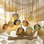Multicolored Our Lady Crystal Necklaces: Faith - Filled Artistic Jewelry