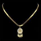 Saint Icon Pendant Necklace: Artistic Jewelry with Zircon Accents