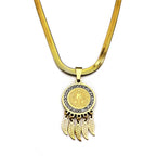 Saint Icon Pendant Necklace: Artistic Jewelry with Zircon Accents
