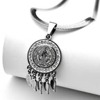 Saint Icon Pendant Necklace: Artistic Jewelry with Zircon Accents