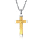 Three - Color Radiant Cross Pendant: A Fusion of Art and Belief