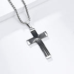 Three - Color Radiant Cross Pendant: A Fusion of Art and Belief