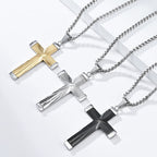 Three - Color Radiant Cross Pendant: A Fusion of Art and Belief