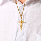 Tri - Color Jesus Crucifix Necklace: A Fusion of Faith and Stylish Hues