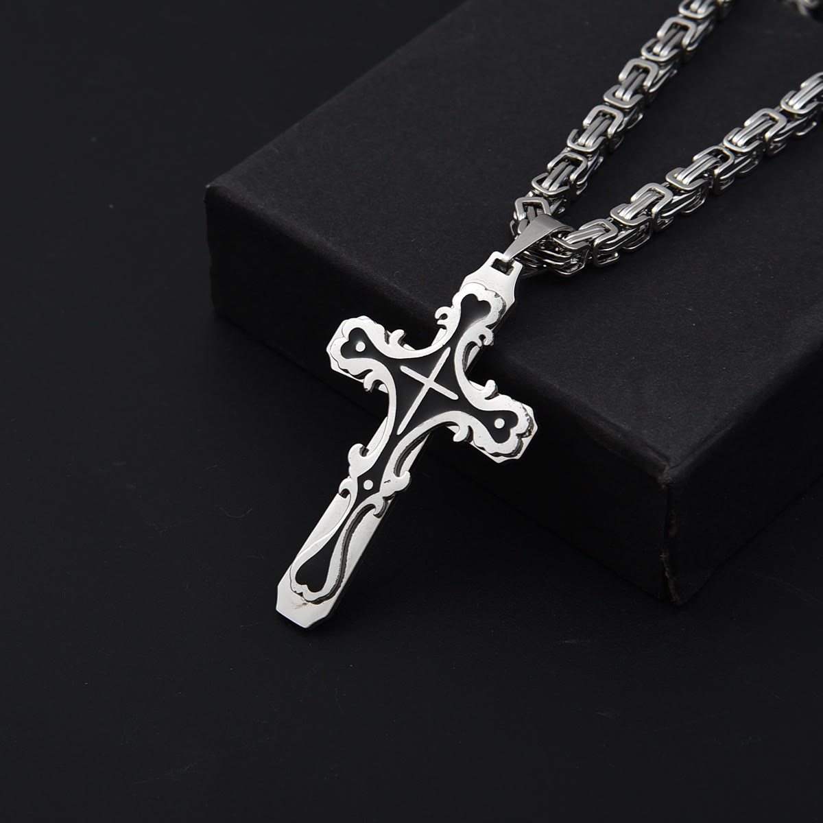 Vintage Filigree Tri - Color Cross Necklace: Timeless Faith Jewelry
