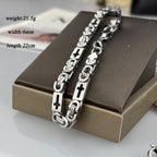 Tri - Color Cross - Embedded Chain Necklace & Bracelet: Bold Faith Statement