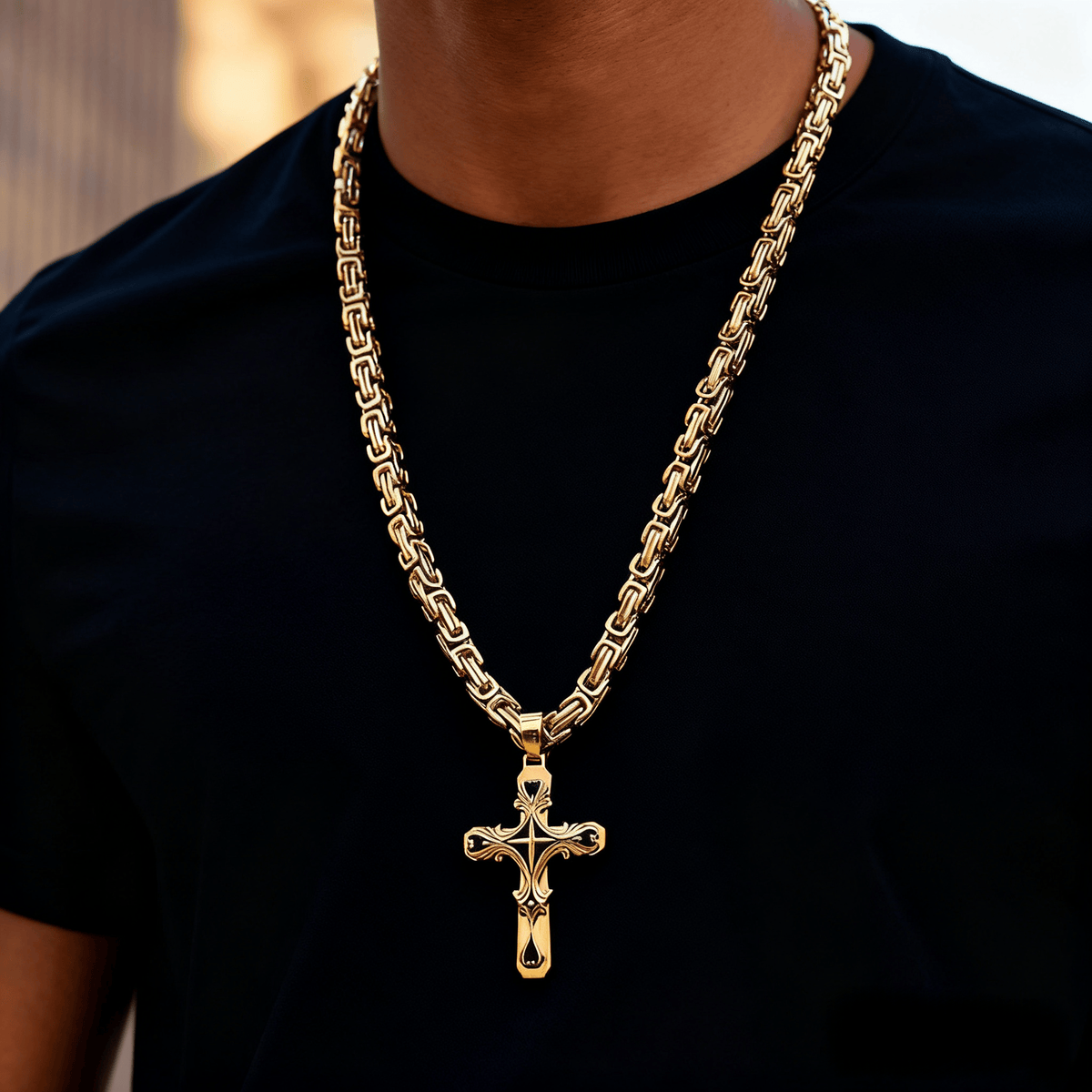 Vintage Filigree Tri - Color Cross Necklace: Timeless Faith Jewelry