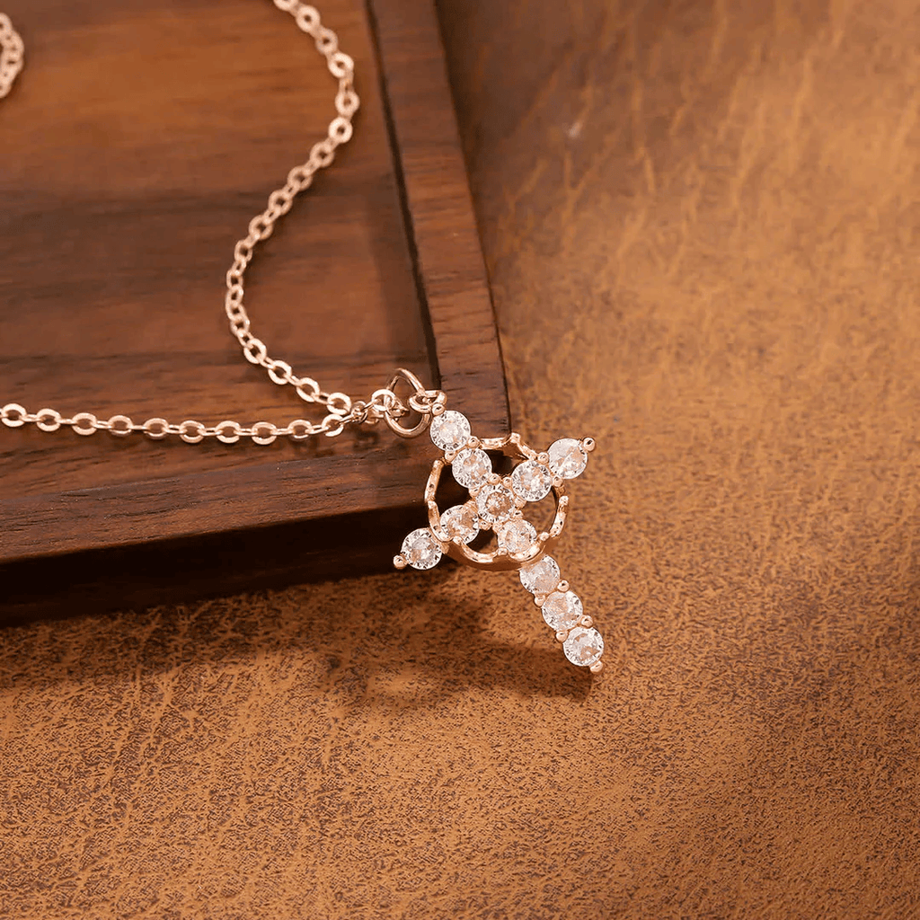 Covenant of Crown and Cross: Modern Crowned in Faith Cross Necklace with Gift Card