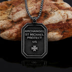 Classic Style St. Michael the Archangel Protection Stainless Steel Pendant Necklace
