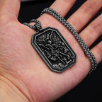 Classic Style St. Michael the Archangel Protection Stainless Steel Pendant Necklace