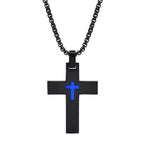 Two - Tone Stainless Steel Cross Necklace: Faith Meets Stylish Contrast