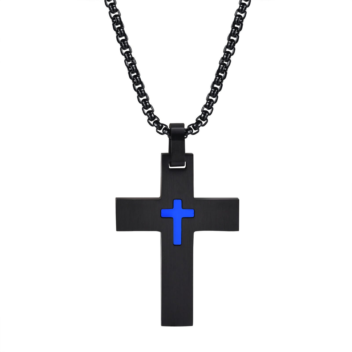 Two - Tone Stainless Steel Cross Necklace: Faith Meets Stylish Contrast