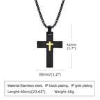 Two - Tone Stainless Steel Cross Necklace: Faith Meets Stylish Contrast