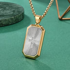 Stylish Two - Tone Cross Necklace: Four Faith - Inspired Designs