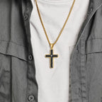 Two - Tone Cross Necklace: Faithful Elegance in Metallic Styles