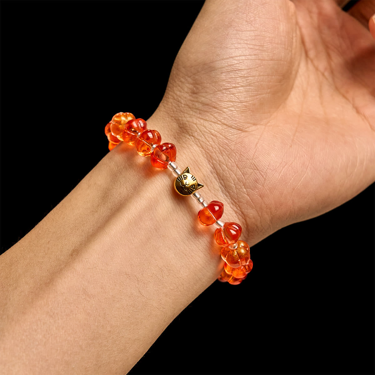 Pumpkin - Shaped Beads Rosary, Bracelet