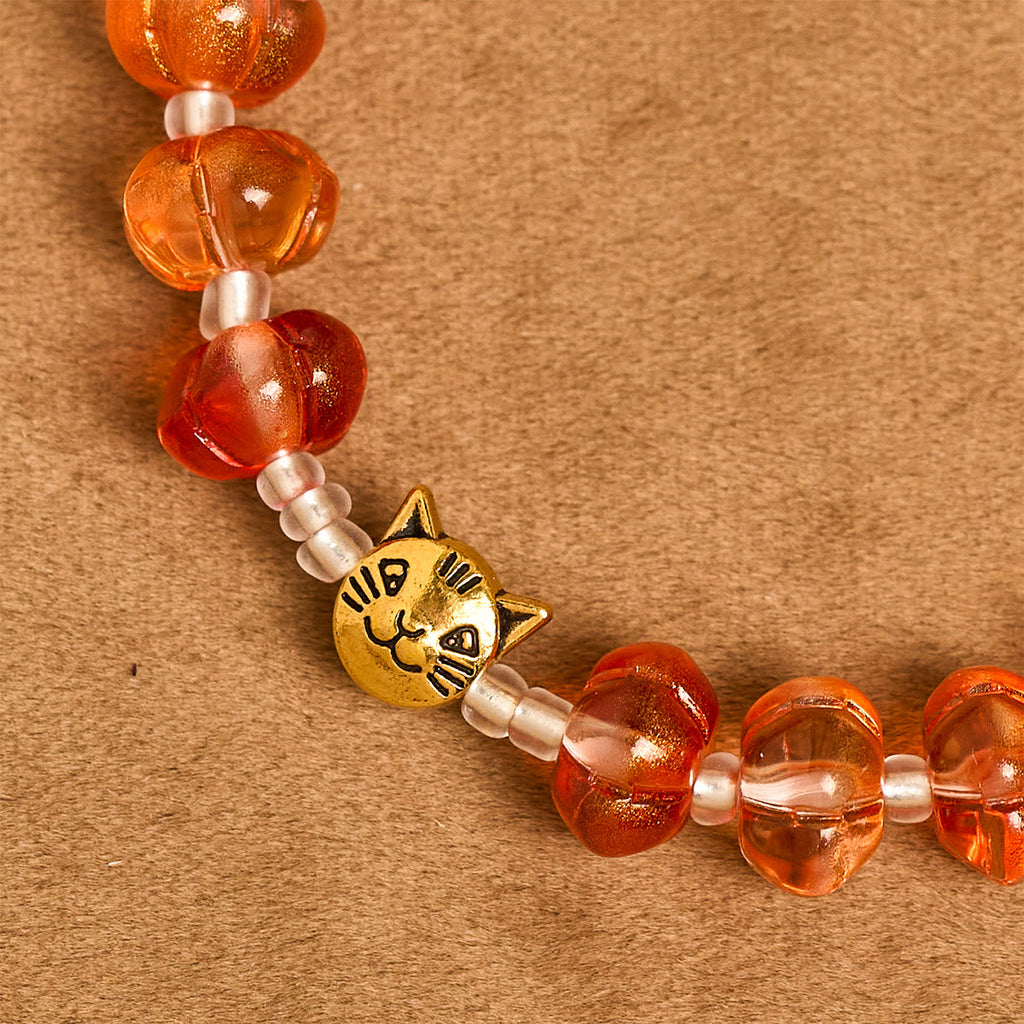 Pumpkin - Shaped Beads Rosary, Bracelet