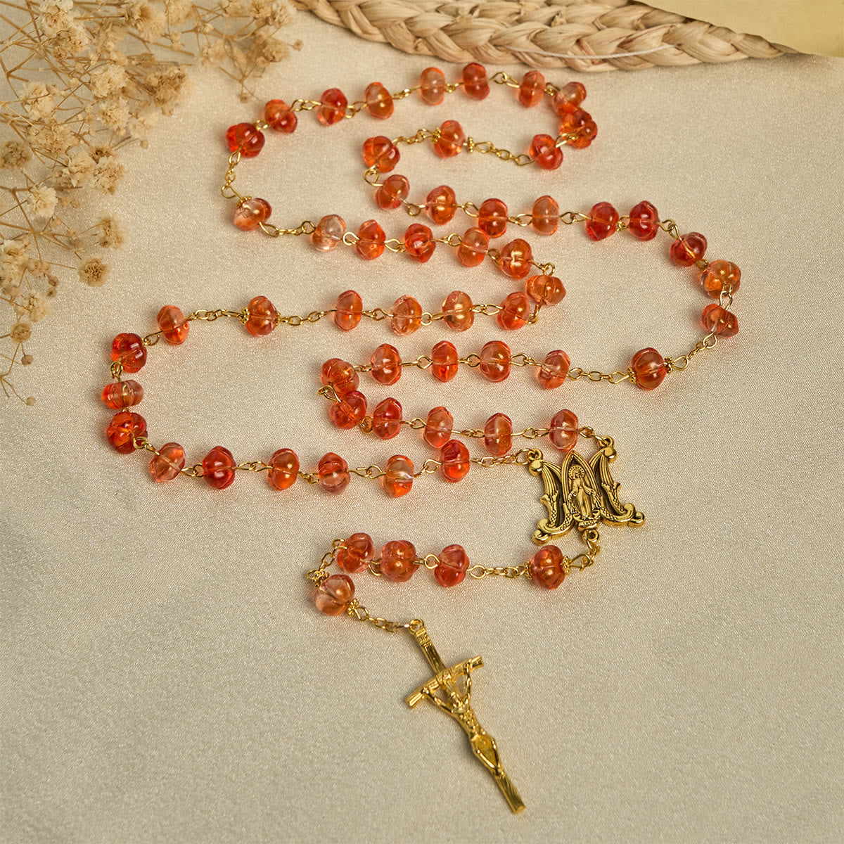 Thanksgiving Gift: Sacred Pumpkin Beads Rosary | Honoring God’s Grace in the Form of a Pumpkin