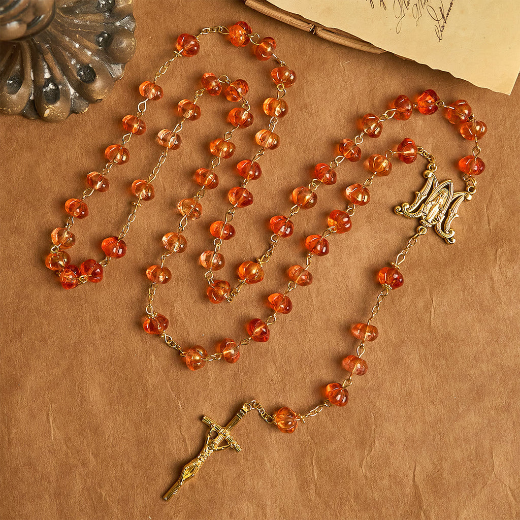 Thanksgiving Gift: Sacred Pumpkin Beads Rosary | Honoring God’s Grace in the Form of a Pumpkin