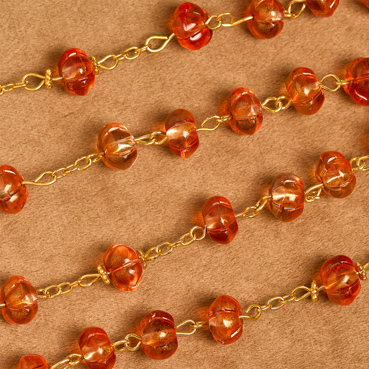 Pumpkin - Shaped Beads Rosary, Bracelet