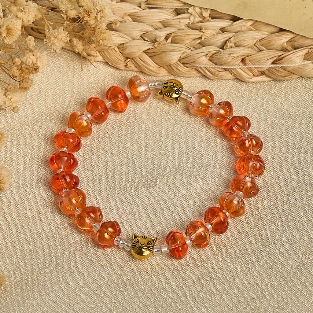 Sacred Pumpkin Beads Autumn Prayer Bracelet: Harvest Grace and Joy
