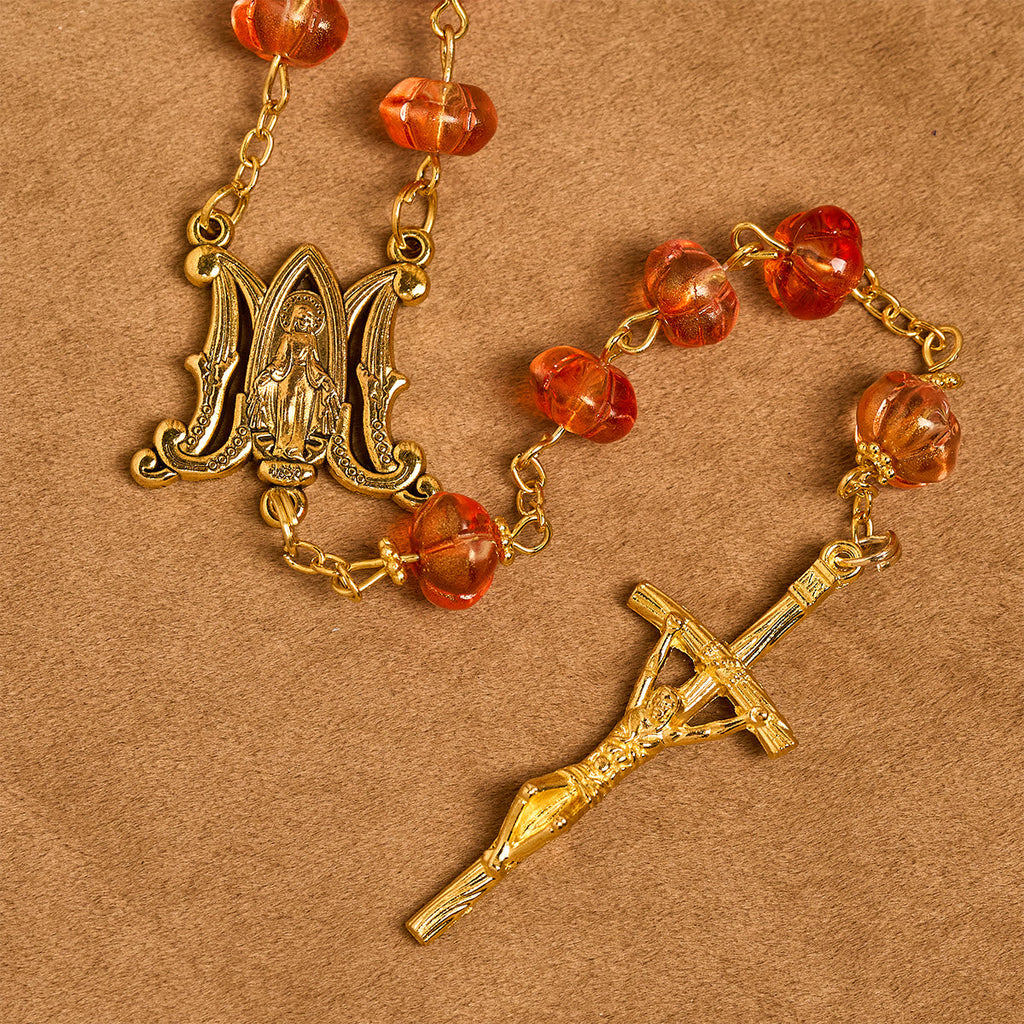 Pumpkin - Shaped Beads Rosary, Bracelet
