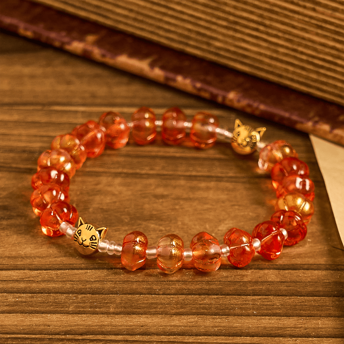 Pumpkin - Shaped Beads Rosary, Bracelet