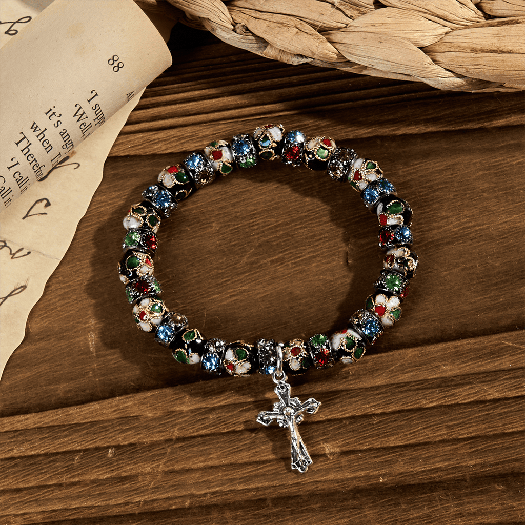 Handcrafted Cloisonné Beads Timeless Faith Bracelet: A Testament of Christ's Presence