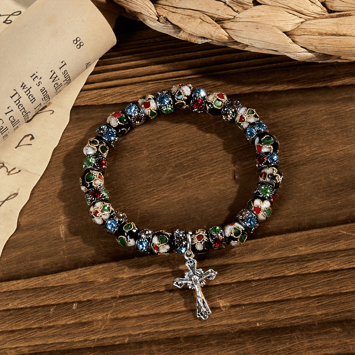 Handcrafted Cloisonné Beads Timeless Faith Bracelet: A Testament of Christ's Presence