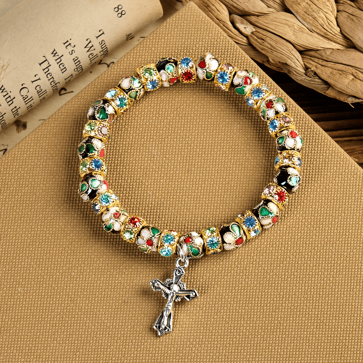 Handcrafted Cloisonné Beads Timeless Faith Bracelet: A Testament of Christ's Presence