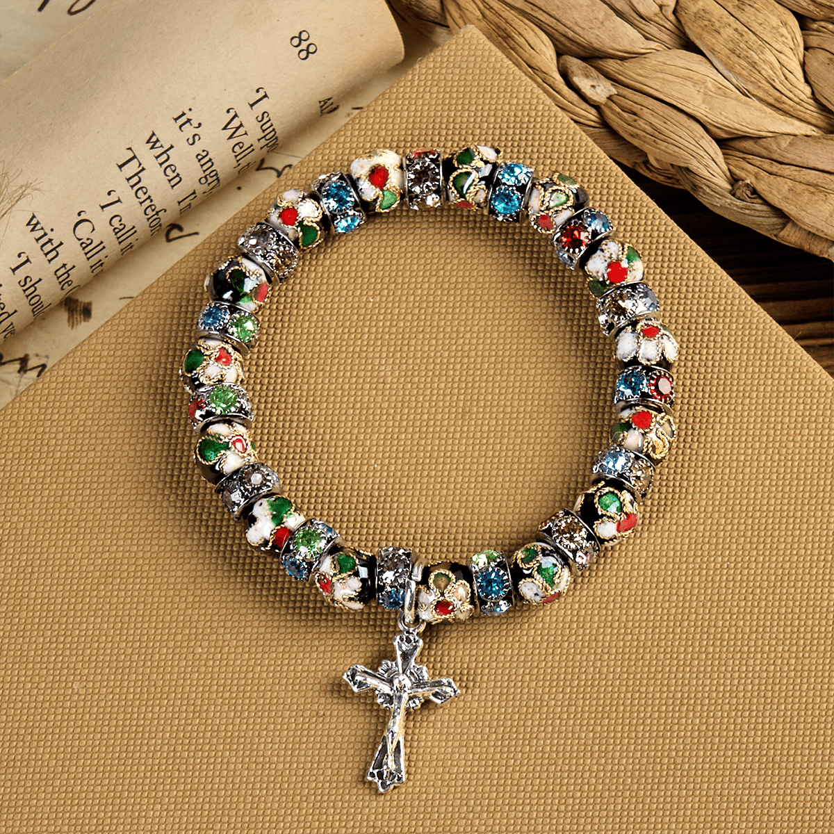 Handcrafted Cloisonné Beads Timeless Faith Bracelet: A Testament of Christ's Presence