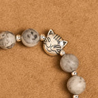 Light Grey Tabby Cat Prayer Rosary: Prayerful Care for Stray Cats Bracelet, Animal Rosary