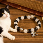 Our Lady's Blessing with Black & White Cow Cat Beads Animal Bracelet