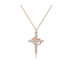 Modern Crowned in Faith Cross Necklace, Earrings
