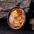 Glass Nativity Scene Pendant Necklace