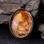 Glass Nativity Scene Pendant Necklace