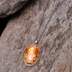 Glass Nativity Scene Pendant Necklace