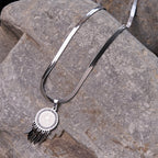 Saint Icon Pendant Necklace: Artistic Jewelry with Zircon Accents