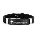Multi - Styled Motivational Cross Bracelet with Bible Verses