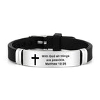 Multi - Styled Motivational Cross Bracelet with Bible Verses