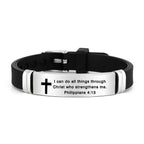 Multi - Styled Motivational Cross Bracelet with Bible Verses