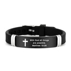 Multi - Styled Motivational Cross Bracelet with Bible Verses